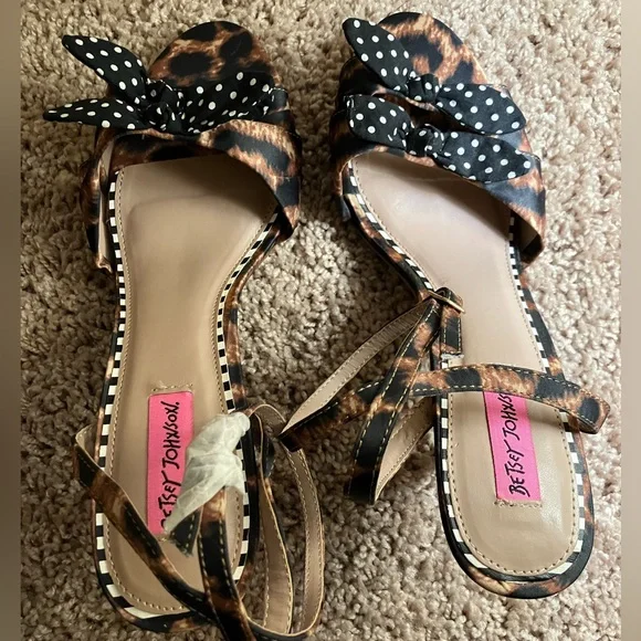 Betsey Johnson Leopard and Polka Dot Heels - Picture 2 of 6